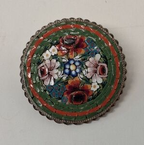Antique Italian Mosaic Brooch